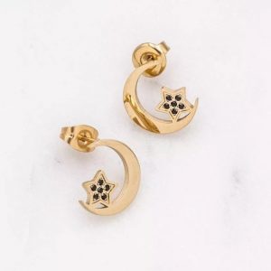 Boucles d'oreilles Lune Etoilée